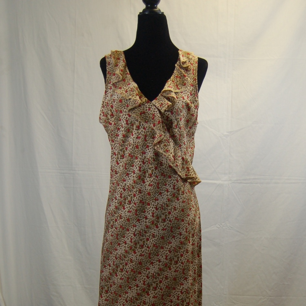 Darian Leopard And Rose Print Sleeveless Dress